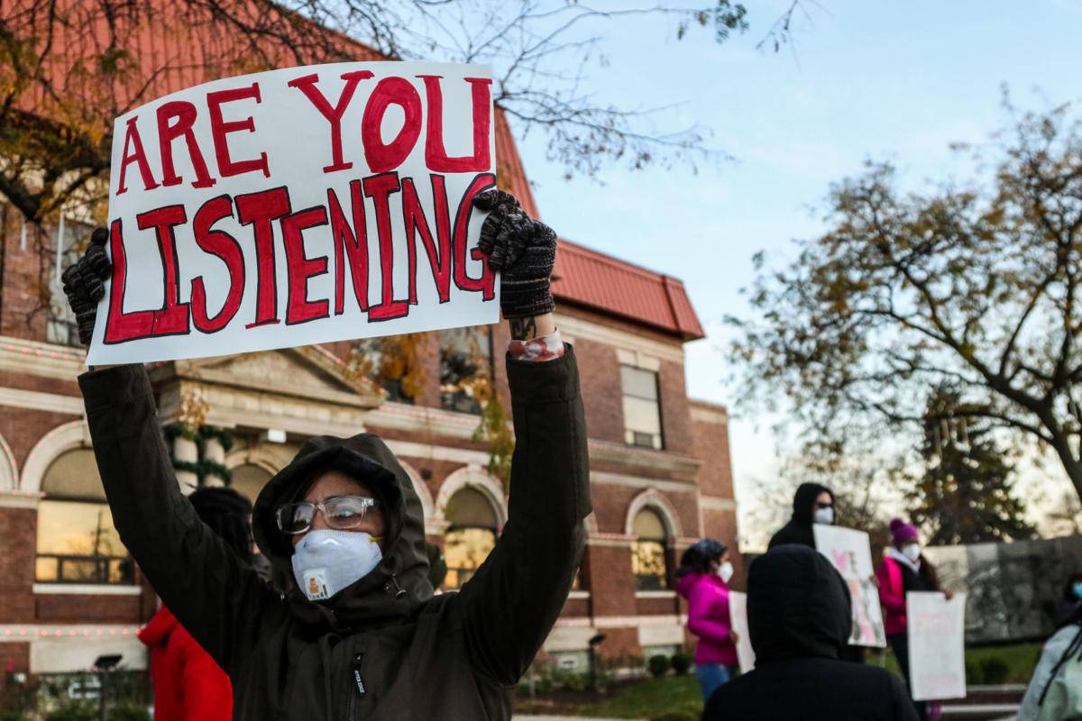 Bloomington teachers, supporters rally against in-person teaching during the COVID-19 pandemic