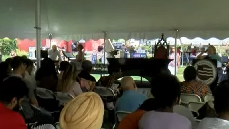 Benjamin Harrison Presidential Site celebrating new US citizens
