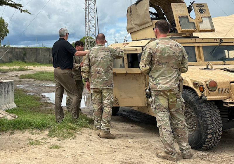 Gov. Holcomb and Indiana Adjutant General returned to Indianapolis concluding a visit to Camp Simba in Kenya where they shared a Thanksgiving meal with Hoosier National Guard soldiers