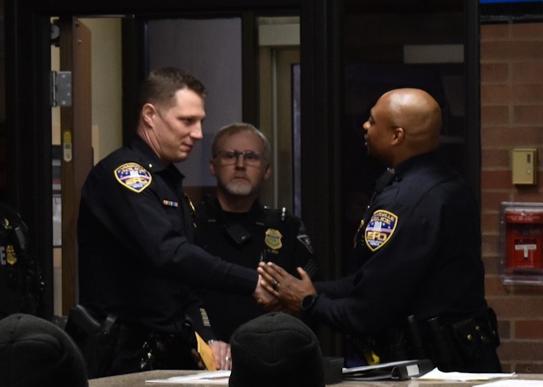 Chief Smith and Assistant Chief Hassler recognized the promotions of Lieutenant DeYoung and Lieutenant Fair during second shift roll call
